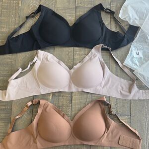 Seamless Comfort Bra Set - Black, Cream, Brown